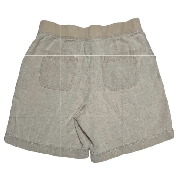 J. Jill 100% Linen Khaki Stretch Waist Shorts Size Small - Picture 2 of 11